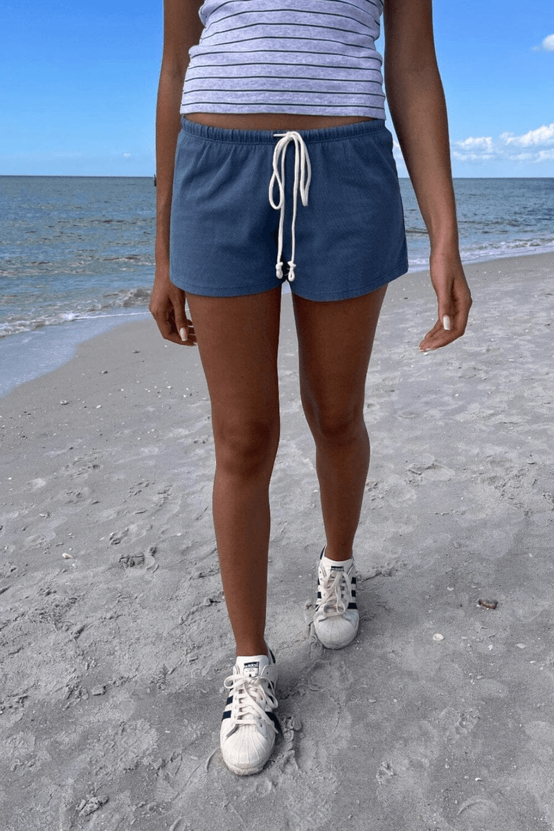 Brandy Melville Emery Pamuklu şort Mavi