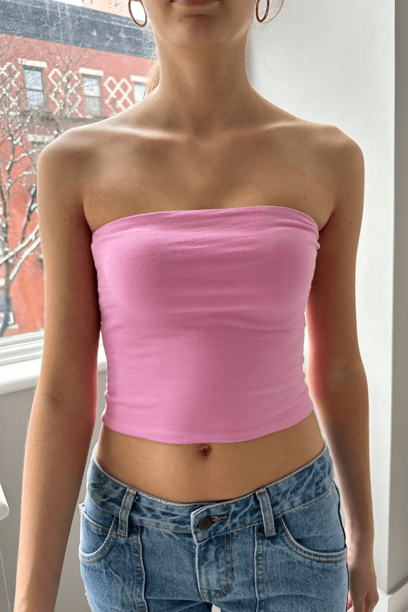Brandy Melville Amelia Crop Top Bubblegum Roze