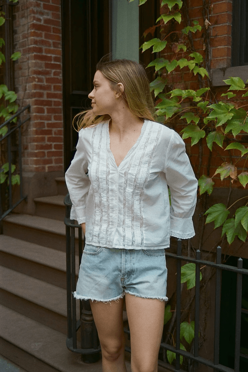 Brandy Melville Rafaela Krajkový Top Bílý