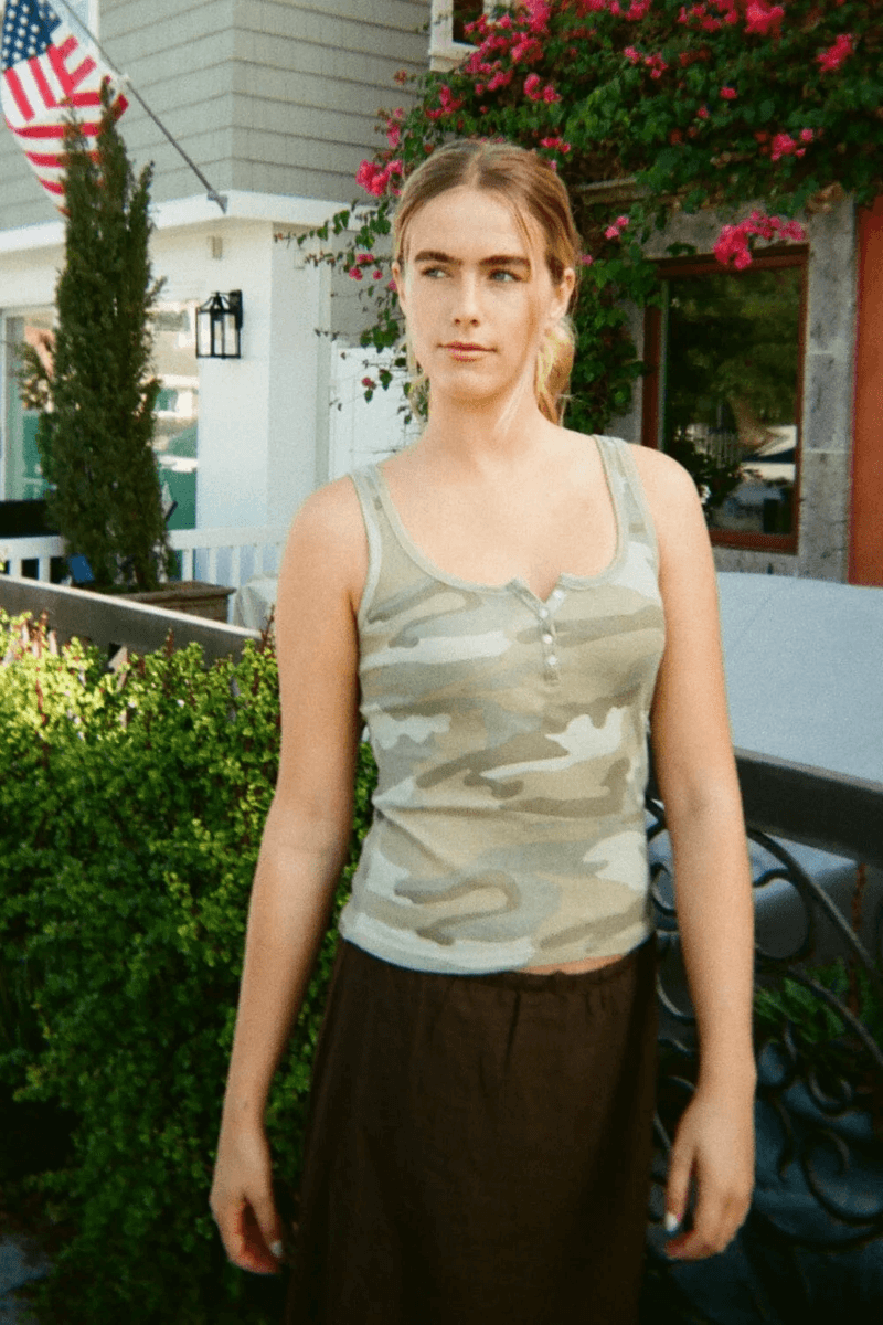 Brandy Melville Dalis Tank Light Camouflage