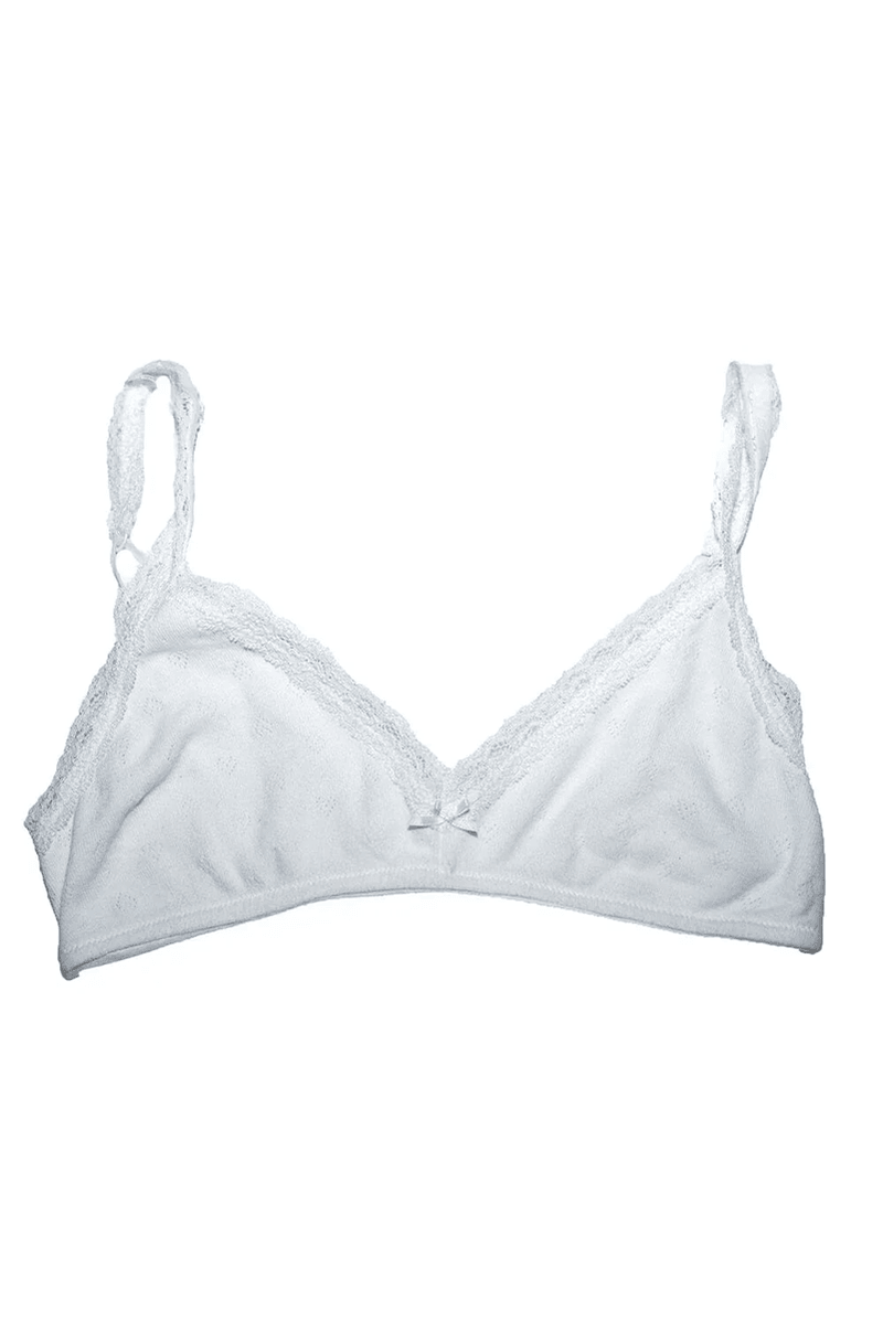 Brandy Melville Dantel Kalp Göz Delik Sütyen Beyaz