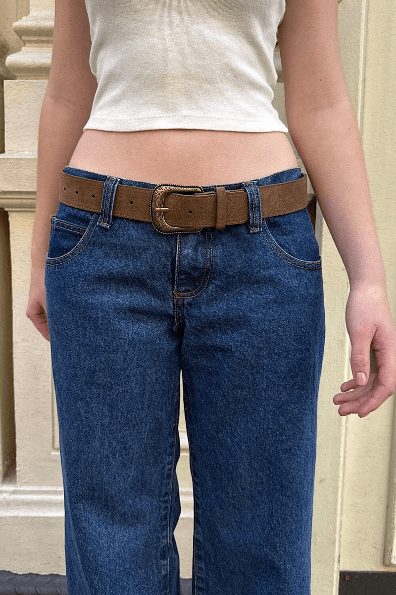 Brandy Melville Suede Western Belt Brown