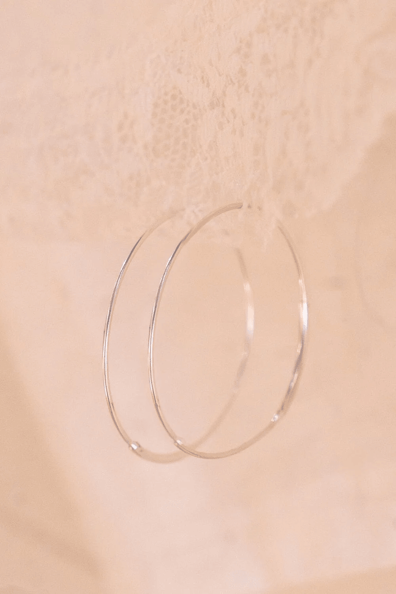 Brandy Melville Sterling Silver Thin Hoop Earrings Silver