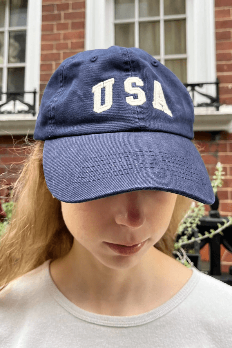 Brandy Melville Katherine USA Cap Navy Blue