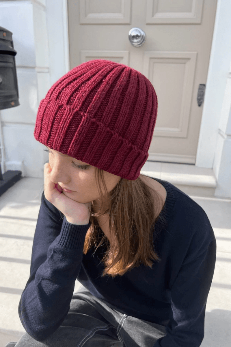 Brandy Melville Knit Beanie Burgundy