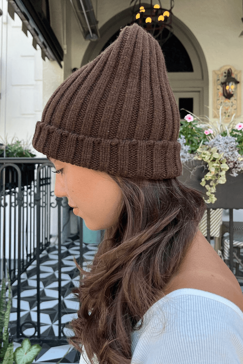Brandy Melville Knit Beanie Chocolate