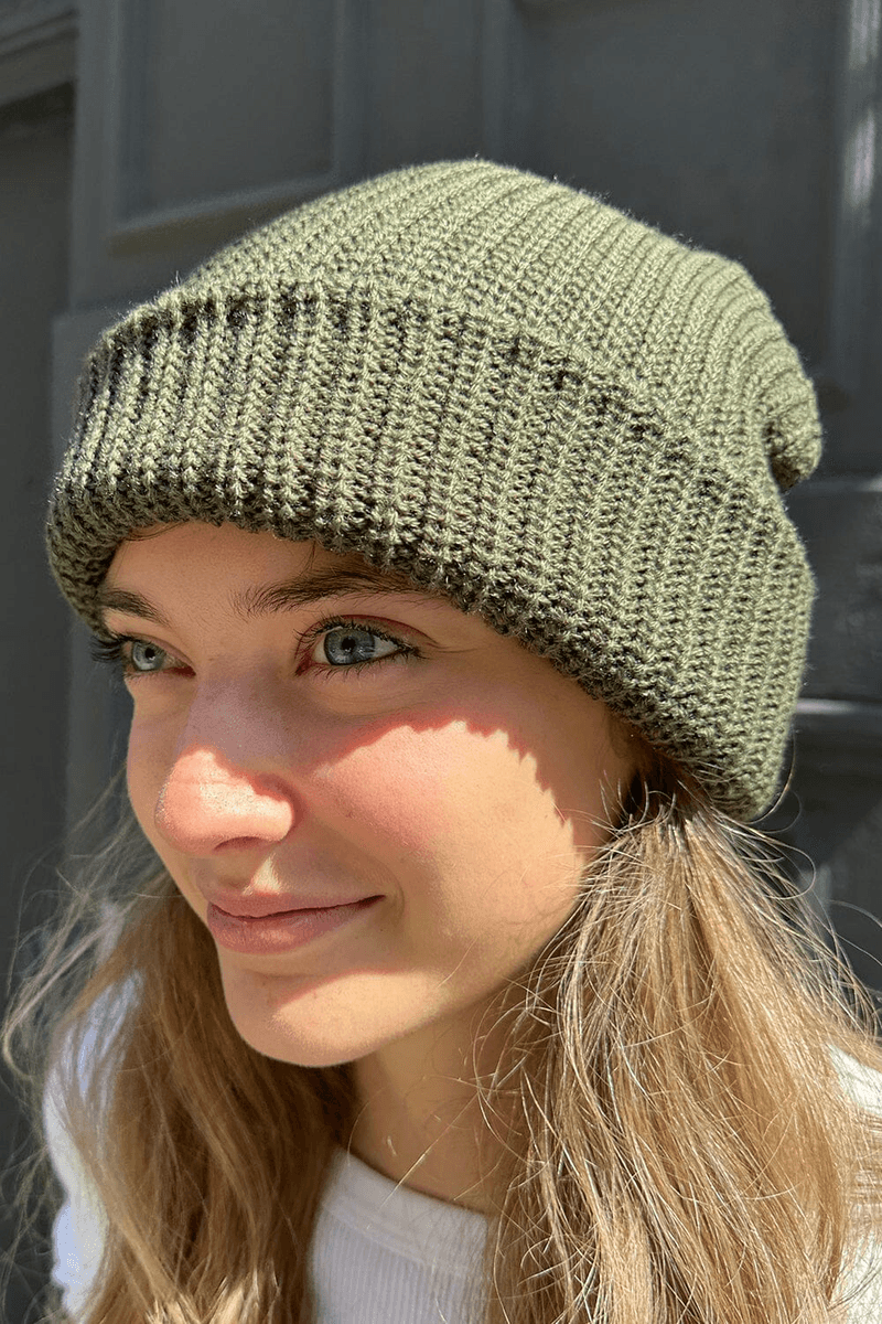 Brandy Melville Knit Beanie Olive Green