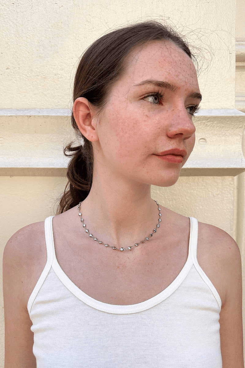 Náhrdelník Srdce řetěz Brandy Melville Stříbrný