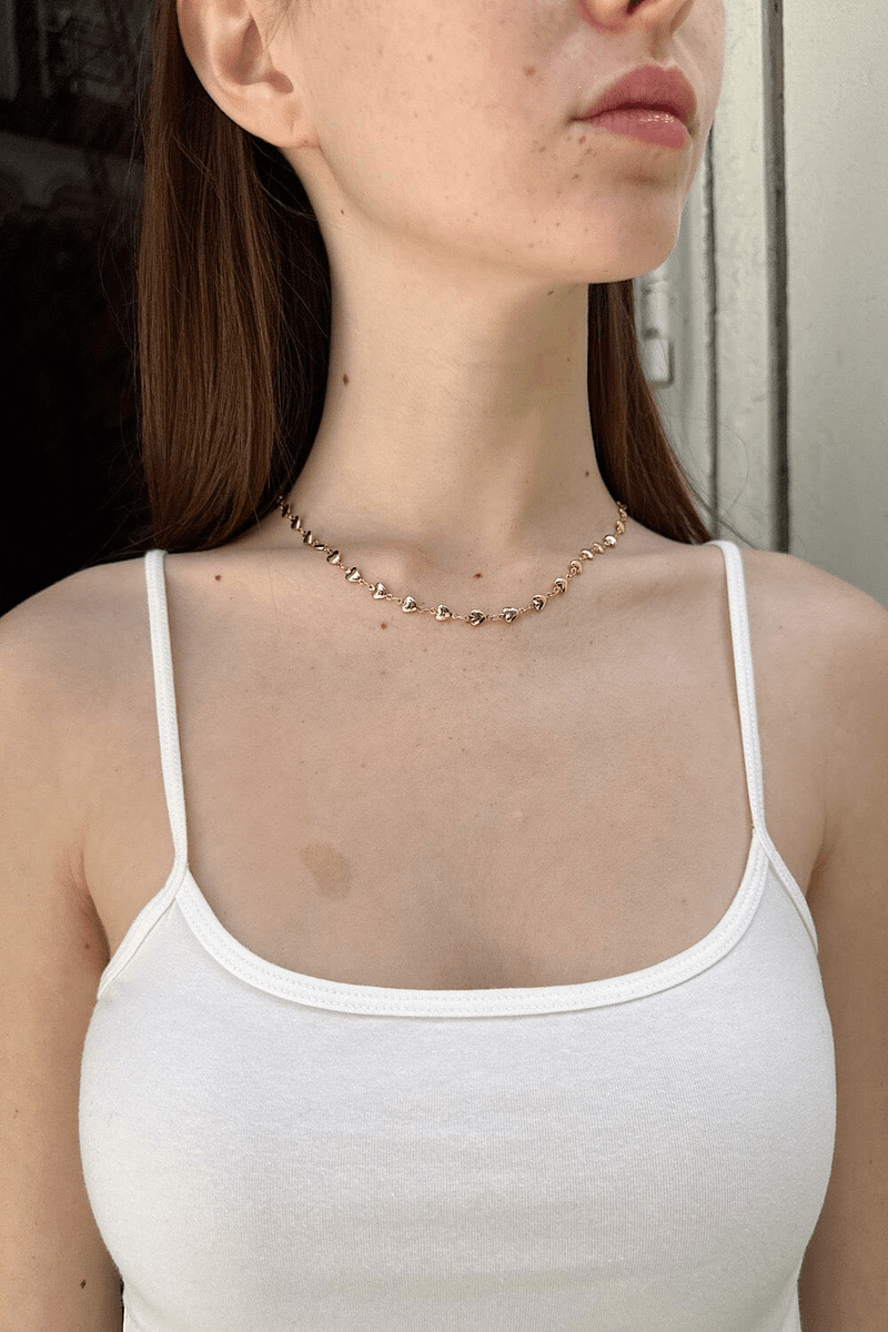 Náhrdelník Srdce řetěz Brandy Melville Zlatý