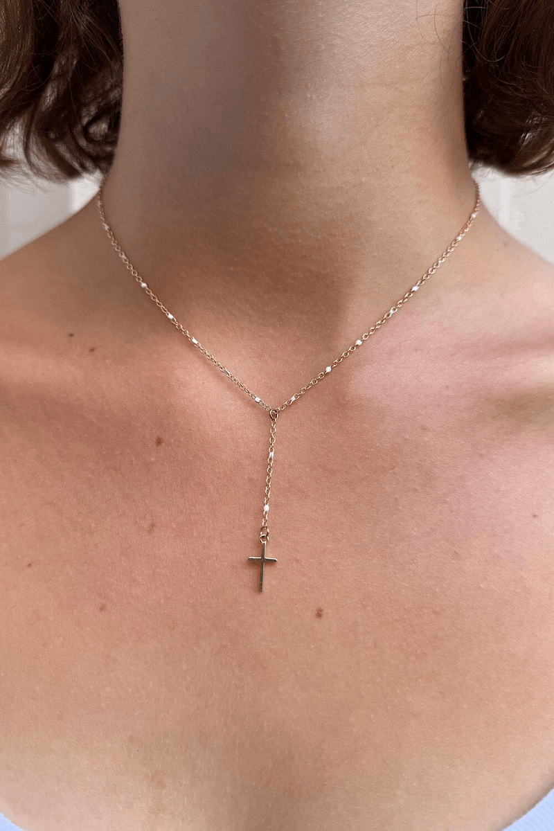 Brandy Melville Korálkový Křížový řetěz Zlatý