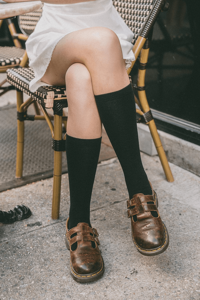 Brandy Melville Black Long Socks Black