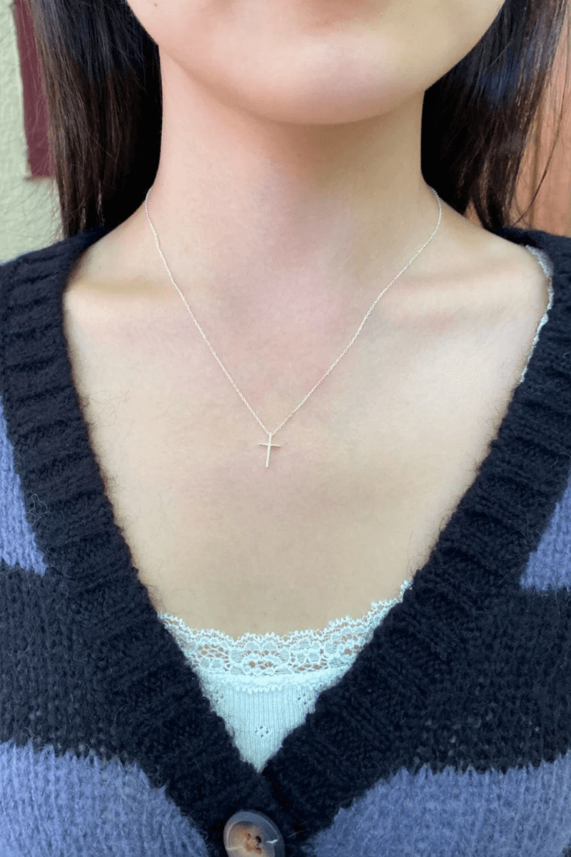 Brandy Melville Sterling Silver Cross Necklace Silver