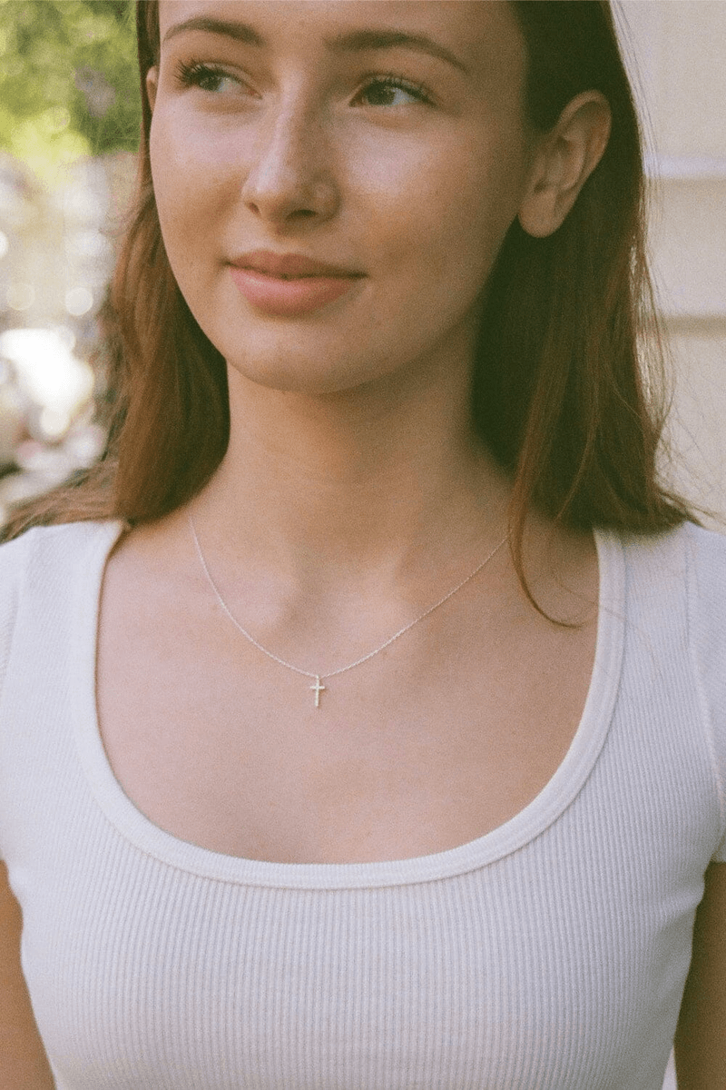 Brandy Melville Cross Necklace Silver