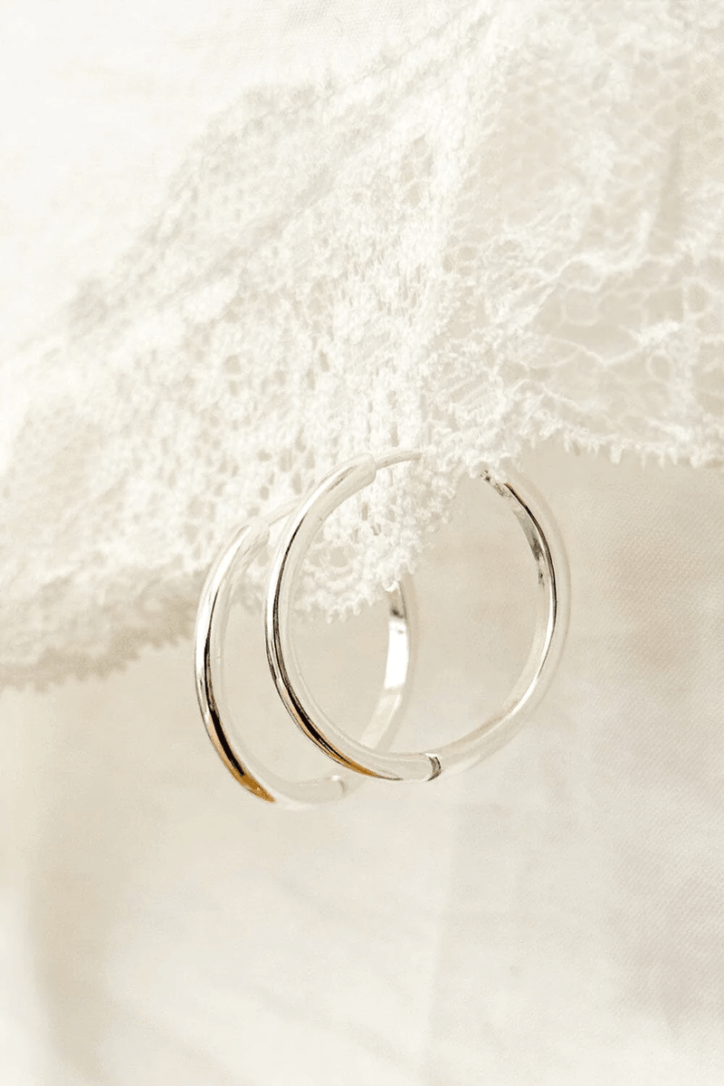 Brandy Melville Sterling Silver Hoop Earrings Silver