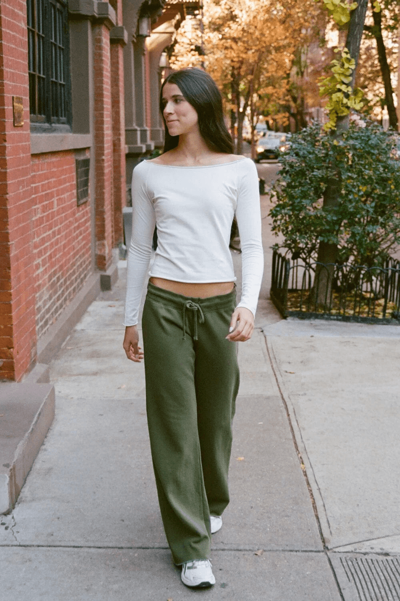 Brandy Melville Hilary Měkké Joggers Lesní Zelená