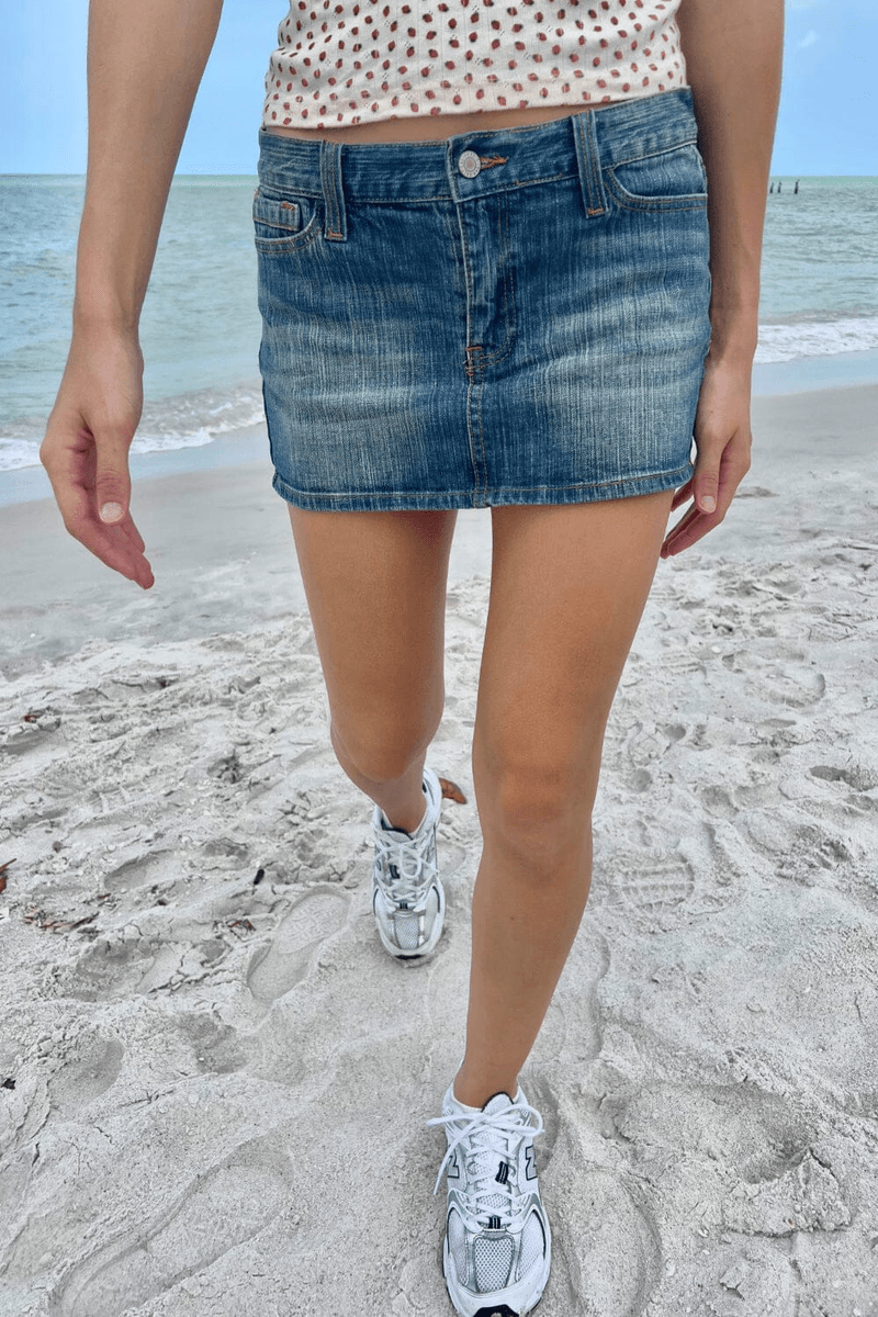 Brandy Melville Malia Denim Mini Sukně Tmavý Denim