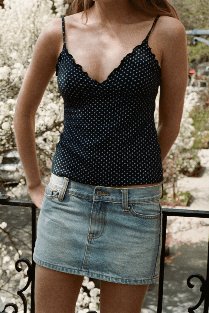 Brandy Melville Malia Denim Mini Sukně Světle Modrý Denim