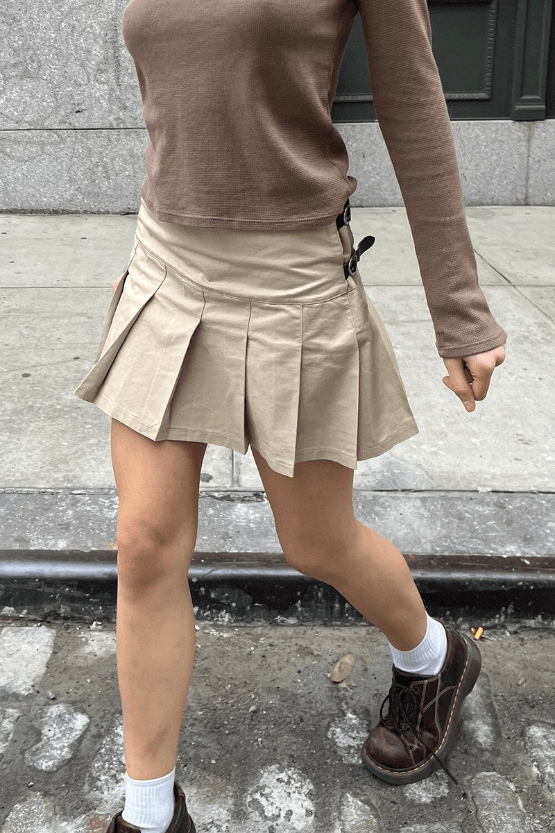 Brandy Melville Kim Buckle Sukně Světle Hnědá (nepovolovat) Ok