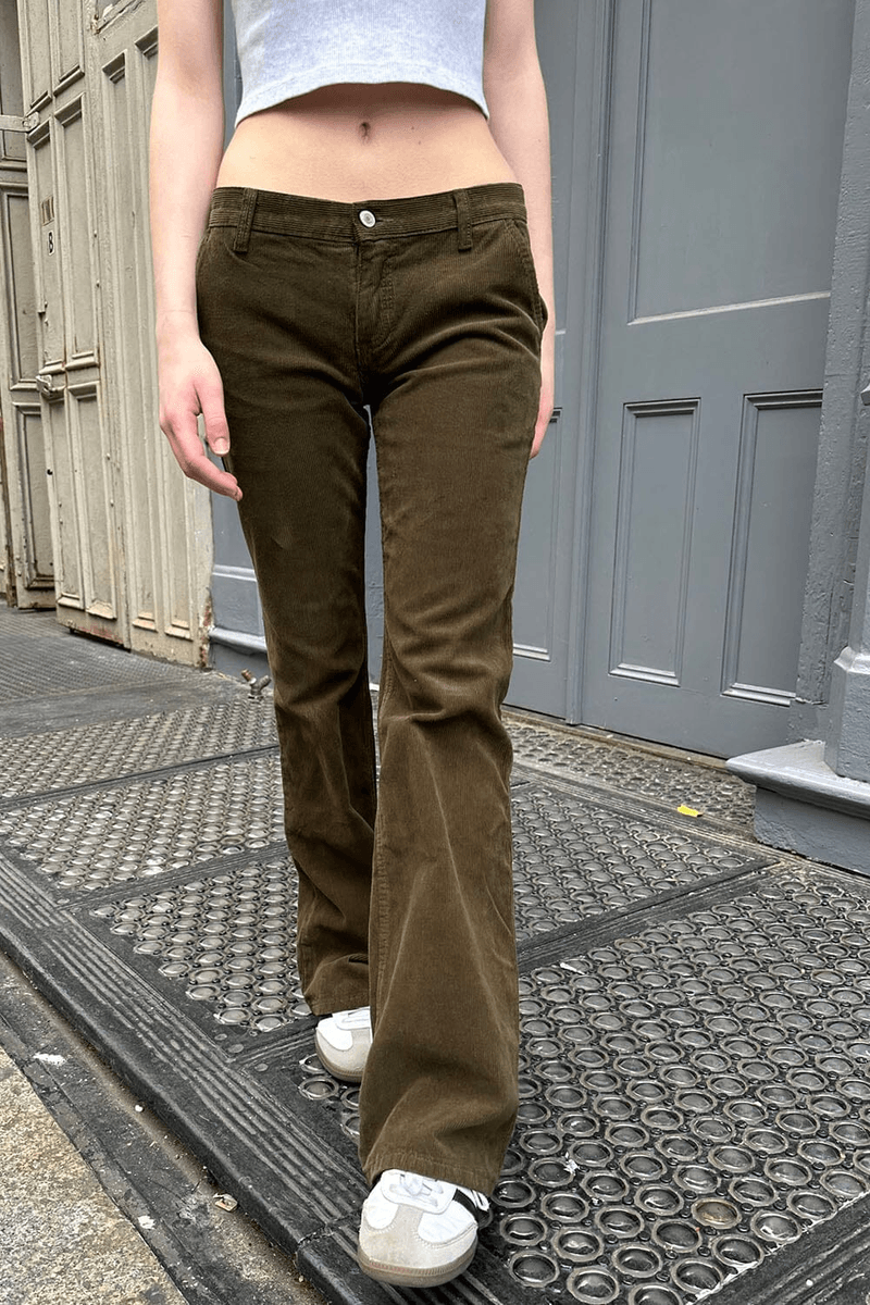 Brandy Melville Sydney Corduroy Pants Military Green