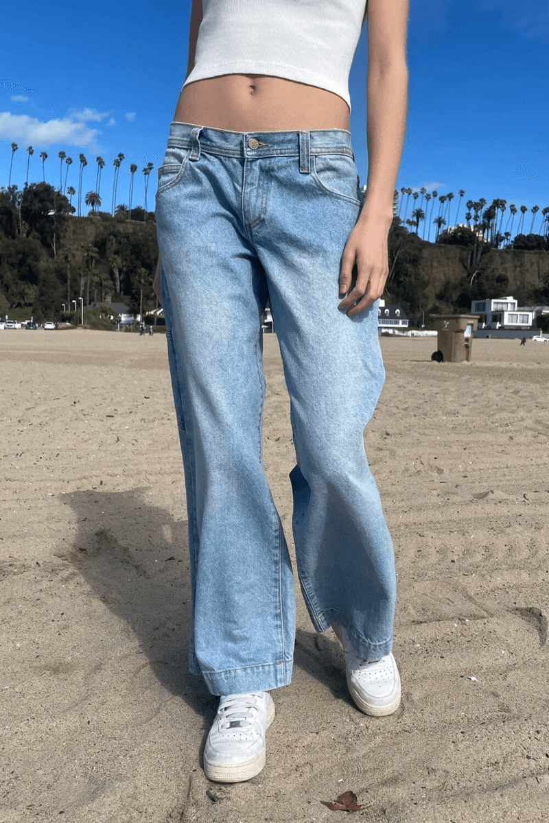 Brandy Melville Gracie Džíny Světlý Denim