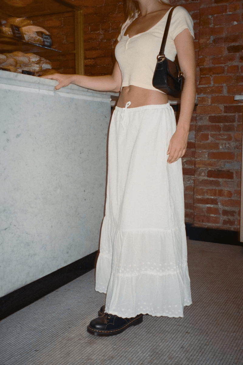 Brandy Melville Olivová Sukně Přírodní Bílá