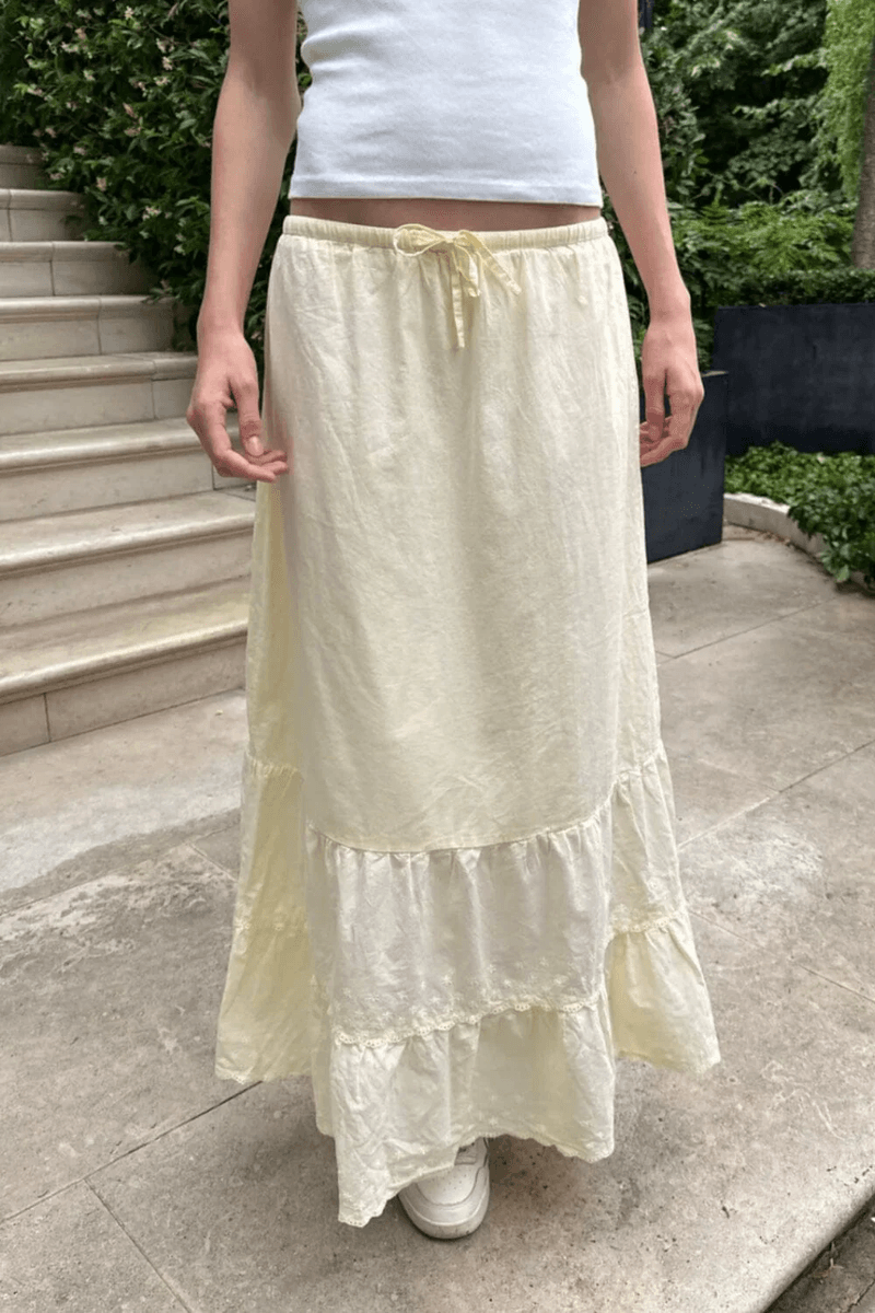 Brandy Melville Olivová Sukně Pastelově žlutá