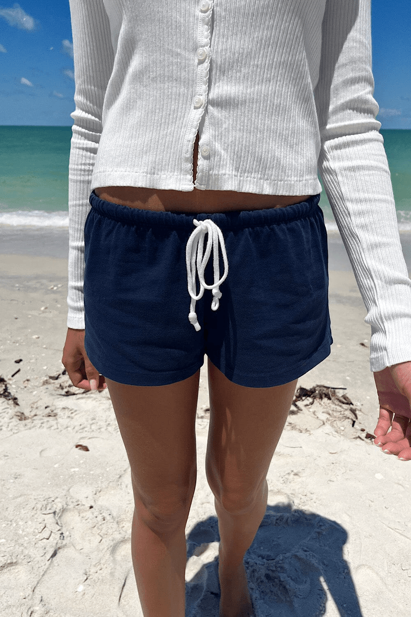 Brandy Melville Emery Katoen Sweatshorts Marineblauw