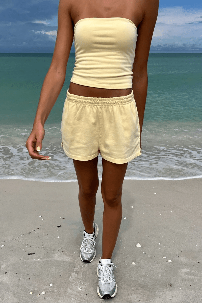 Brandy Melville Rosa Sweatshorts Pastel Yellow