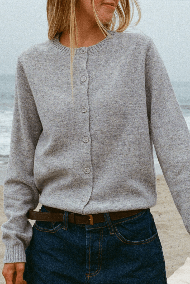 Brandy Melville Amelie Cardigan šedá Melírovaná
