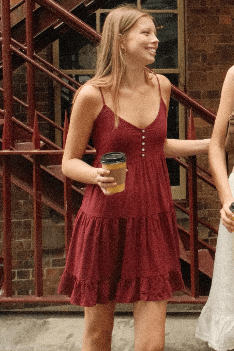 Brandy Melville Gaun Tiffany Burgundy