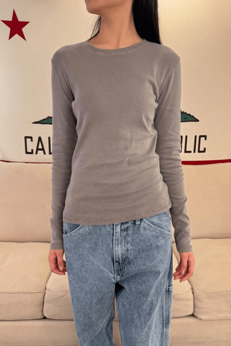 Brandy Melville Ainsley Top Světle Uhlově šedá