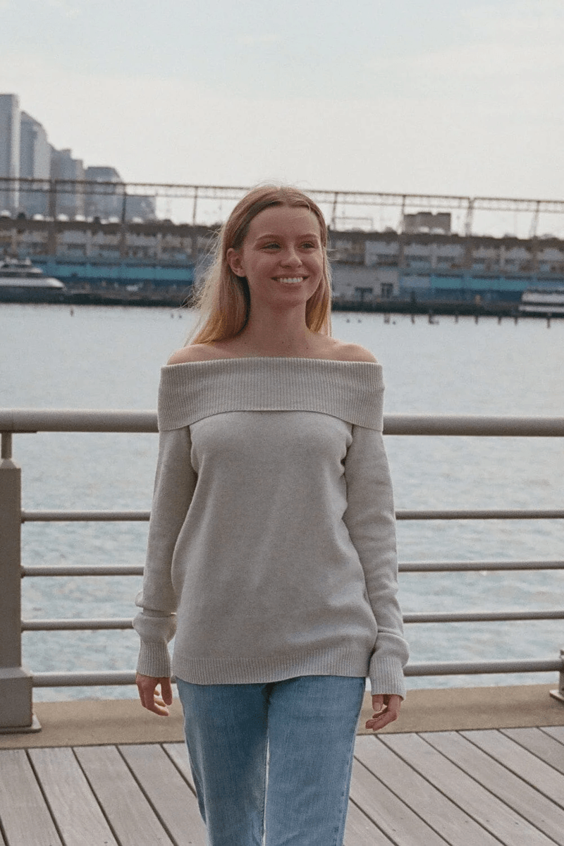 Brandy Melville Renata Sweater Abu-abu Perak