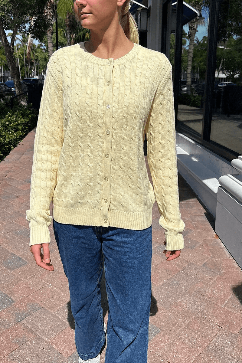 Brandy Melville Amalie Cardigan Pastel žlutá