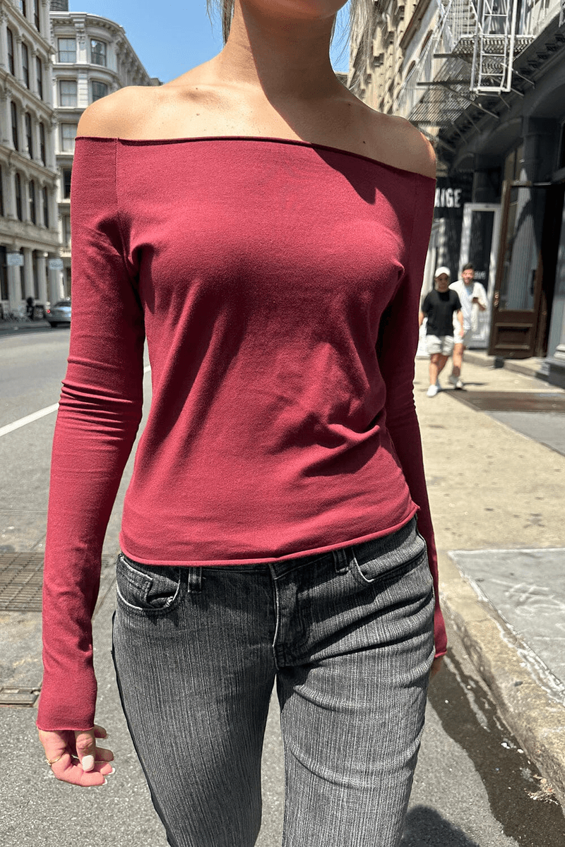 Brandy Melville Bonnie Top Burgundy