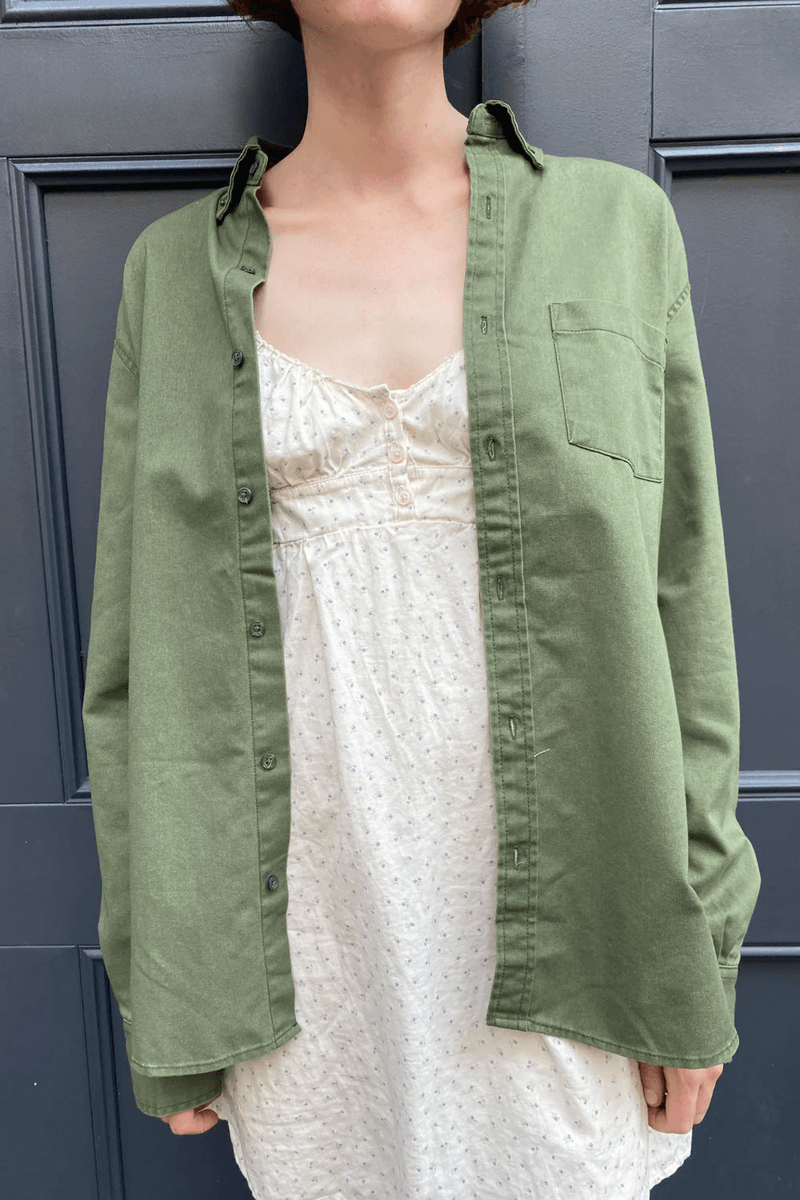 Brandy Melville Stephanie Cargo Jacket Military Green