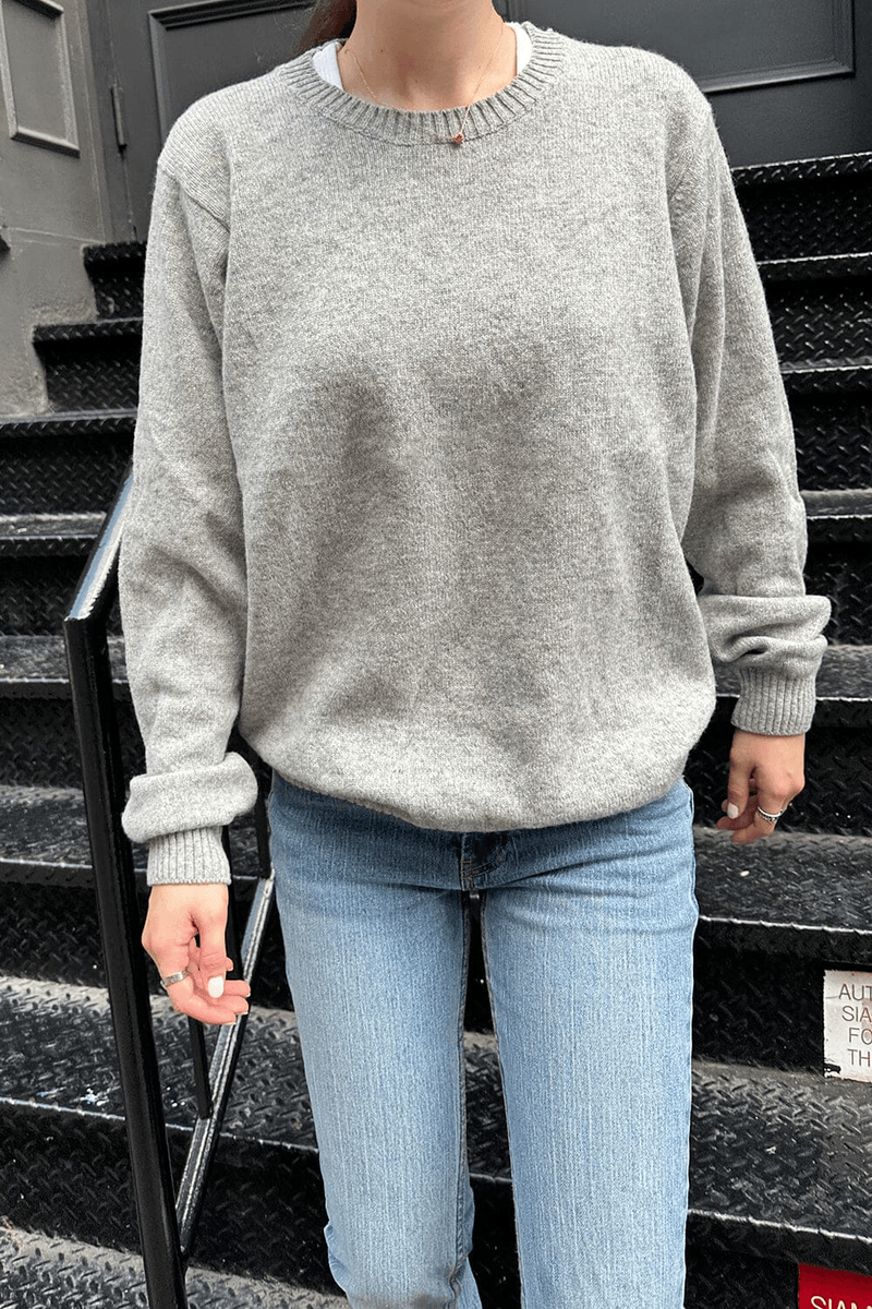 Brandy Melville Martha Sweater Wol Berat Abu-abu Heather