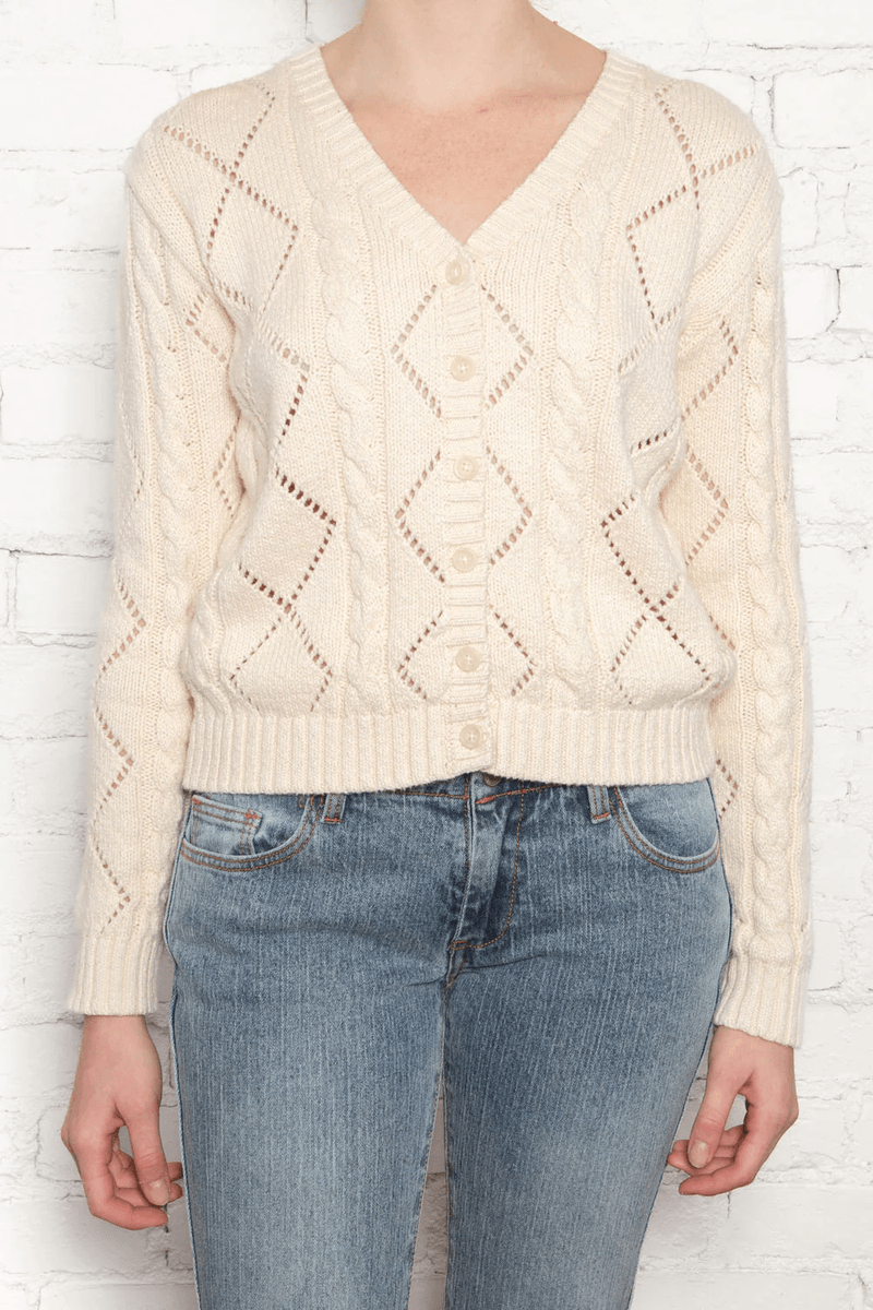 Brandy Melville Louise Rajutan Sweater Ivory (jangan Aktifkan) Ok
