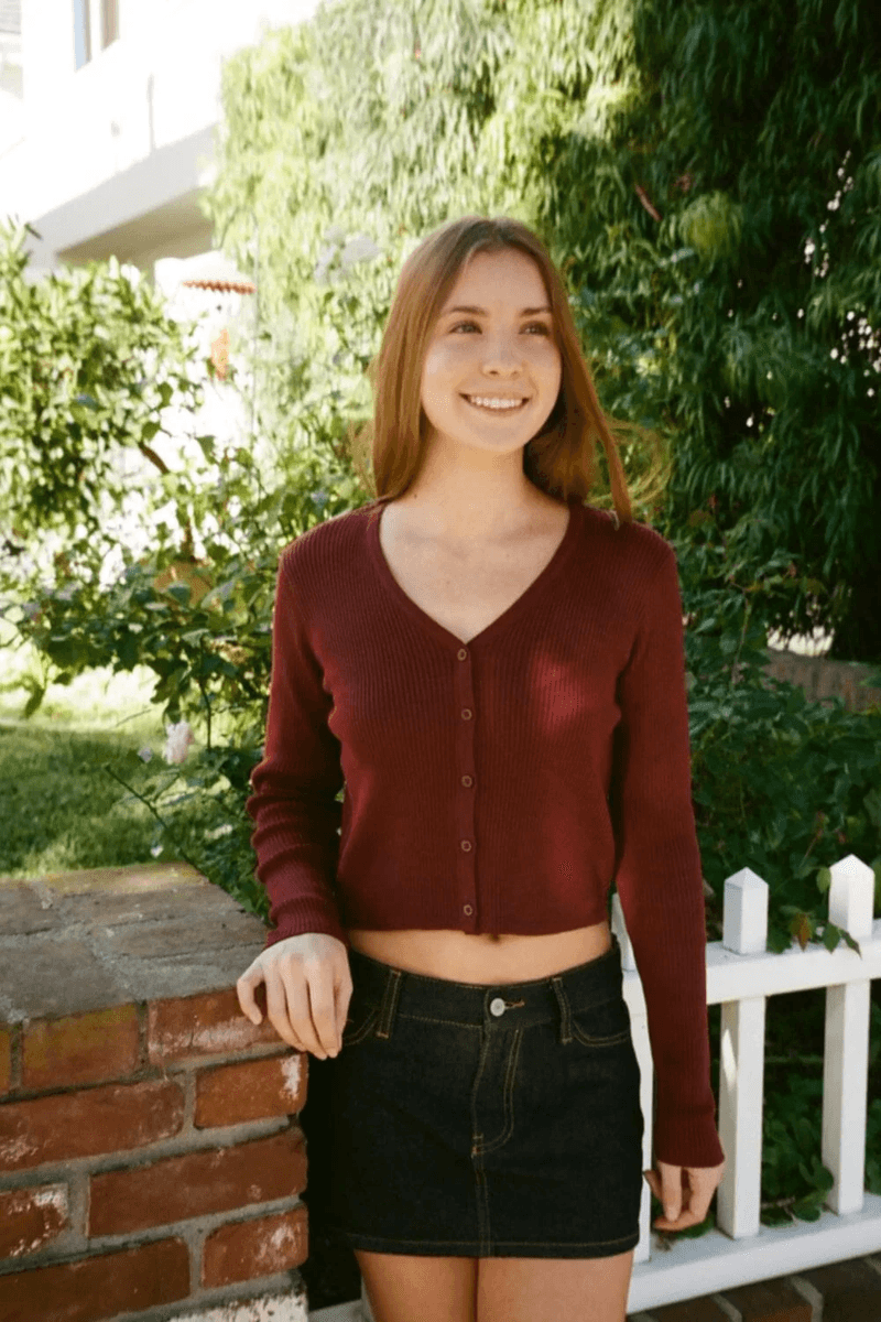 Brandy Melville Shannon Svetr Burgundský