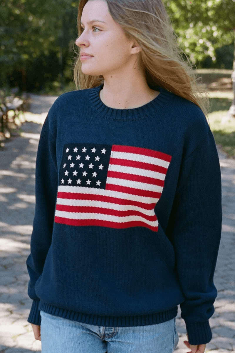 Sweater Drapeau Américain Nico Brandy Melville Bleu Marine
