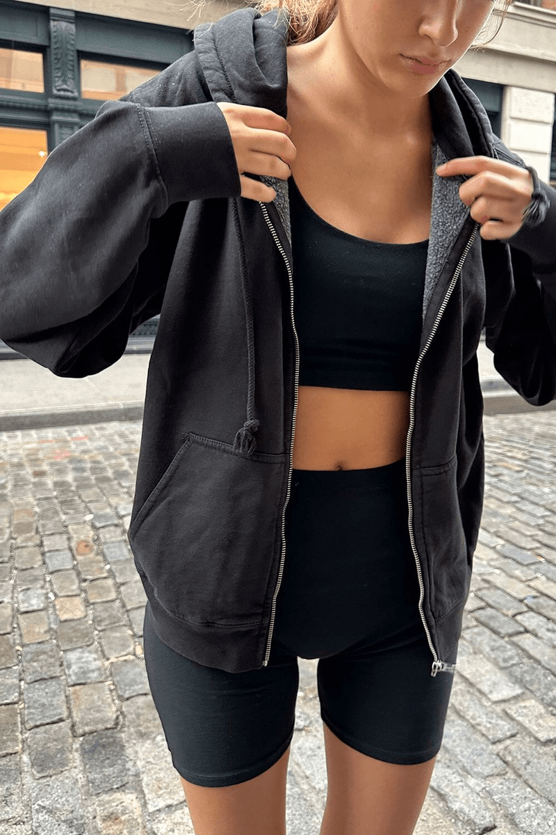 Brandy Melville Hoodie Christy Hitam