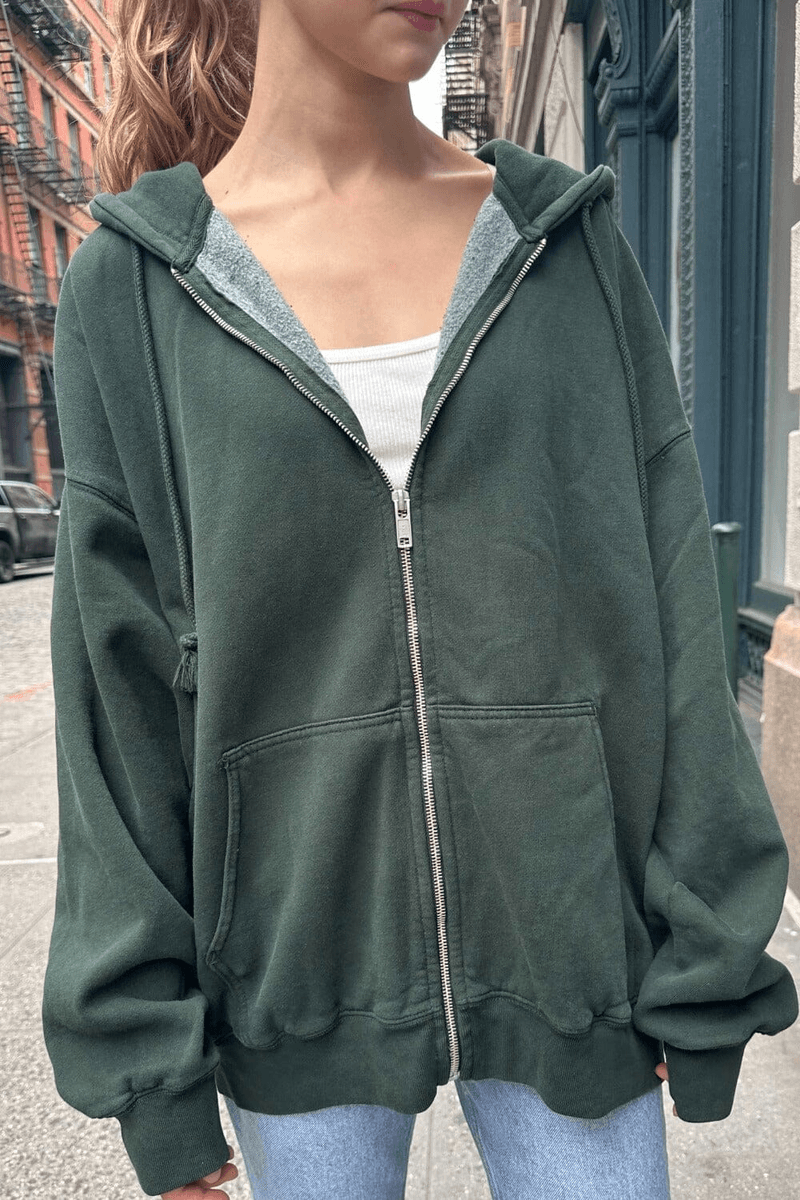 Brandy Melville Christy Hoodie Hijau Tua