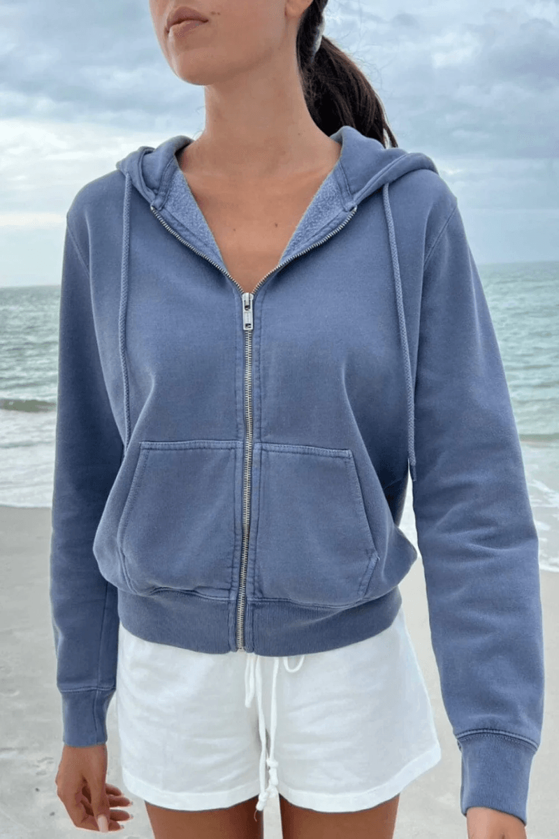 Brandy Melville Christy Hoodie Azul Marinho Desbotado