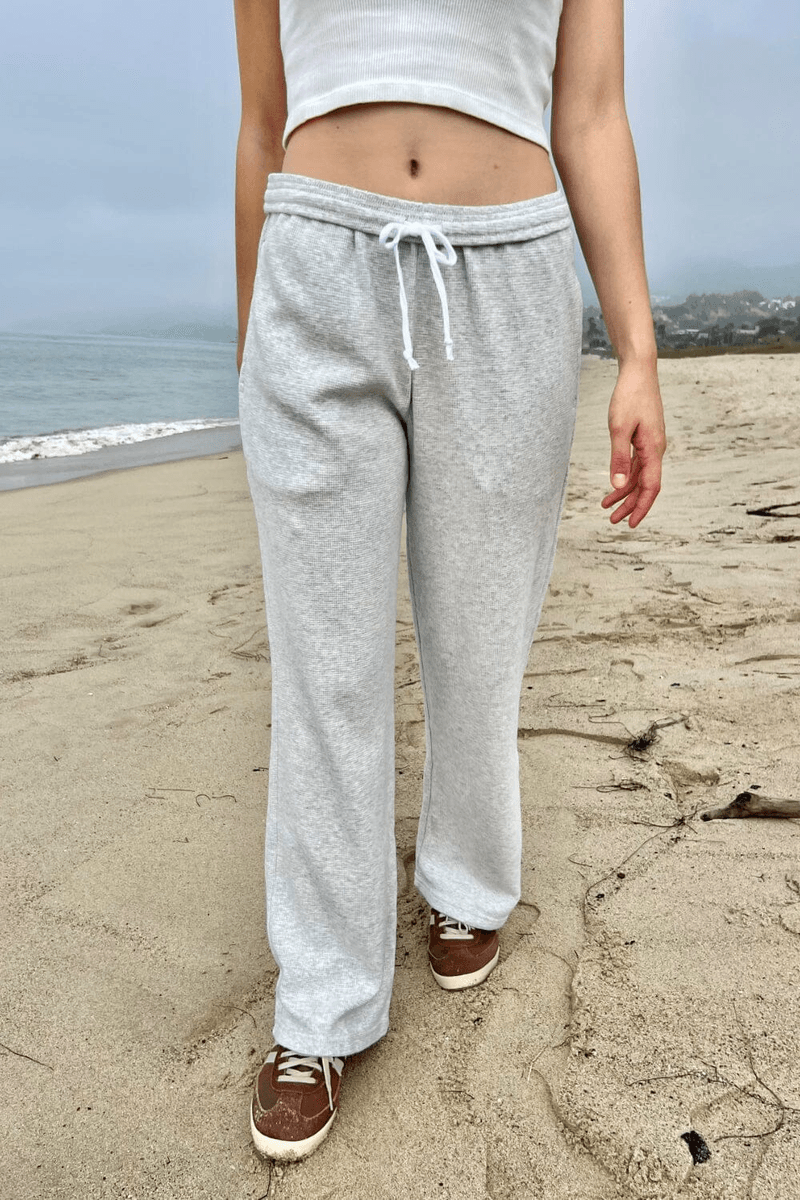 Brandy Melville Anastasia Waffle Eşofman Altı Açık Gri