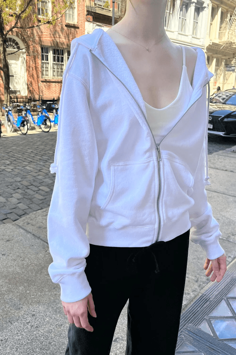 Brandy Melville Christy Hoodie Putih Alami