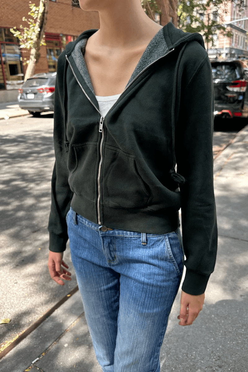 Brandy Melville Christy Hoodie Hijau Tua (jangan Aktifkan) Ok