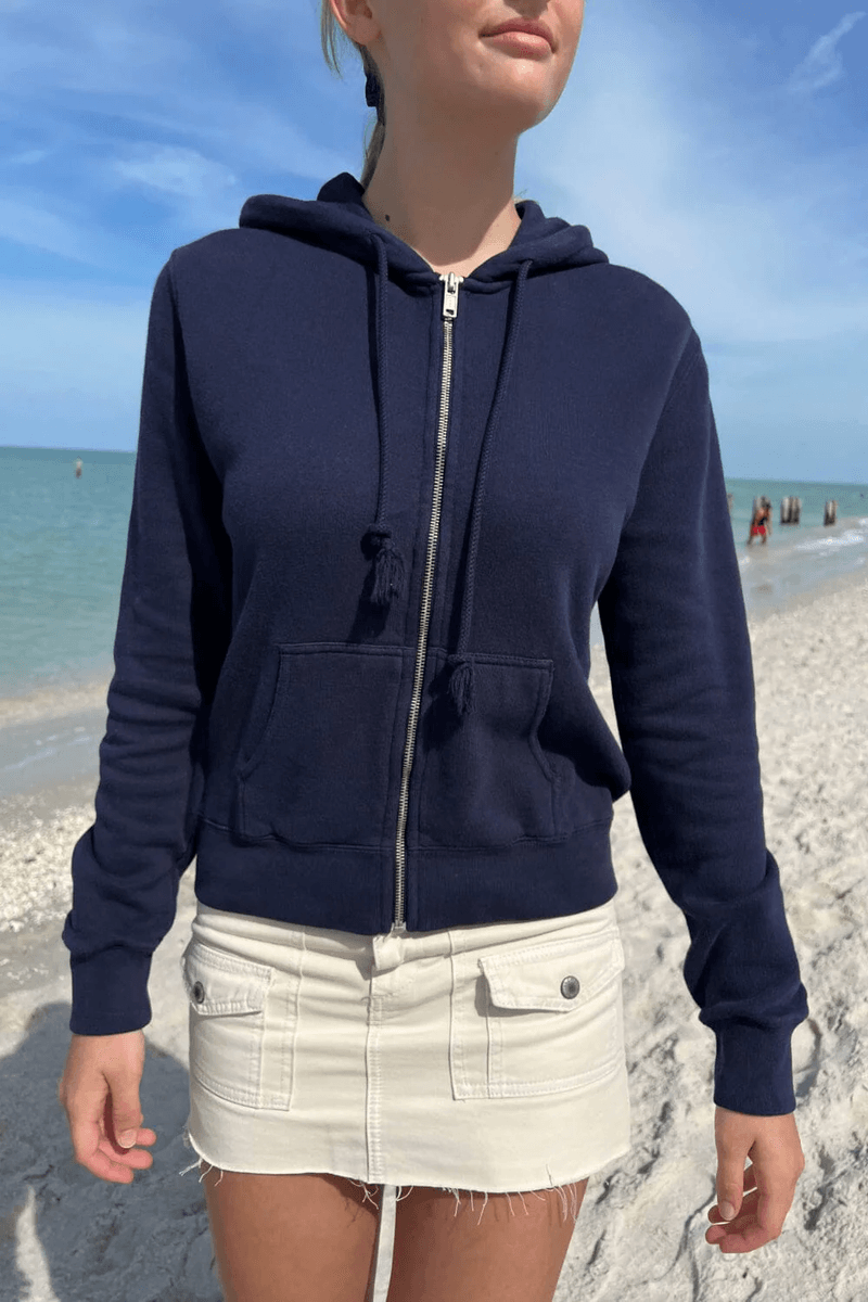 Brandy Melville Christy Hoodie Klasik Navy