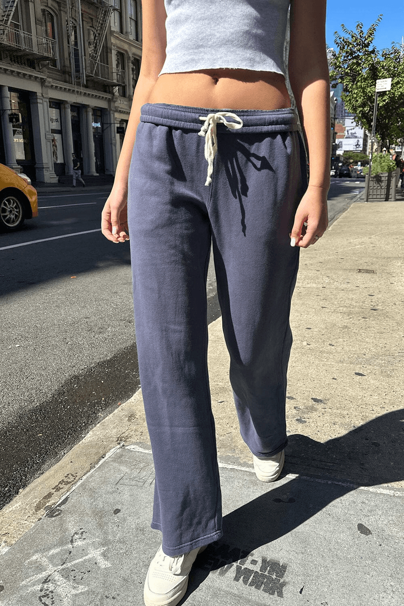 Brandy Melville Anastasia Tie Sweatpants Falmet Marineblå (deaktiver Ikke) Ok