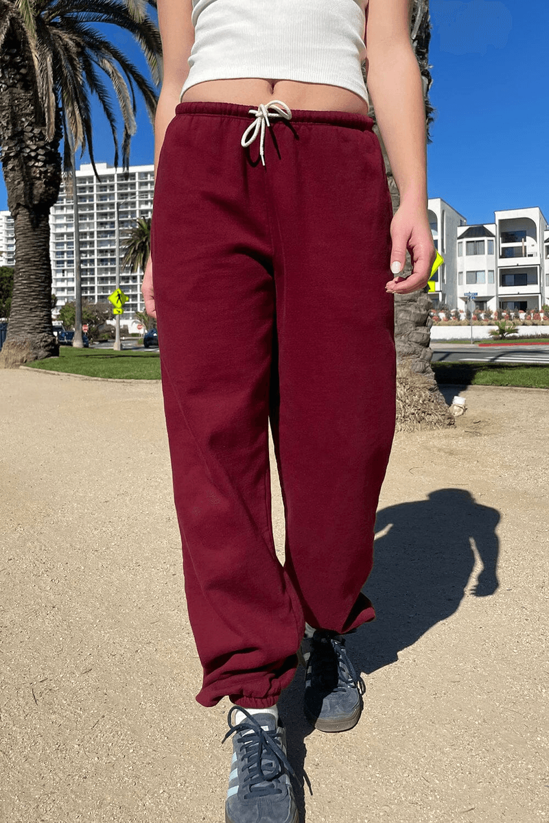 Brandy Melville Rosa Bånd Sweatpants Bordeaux