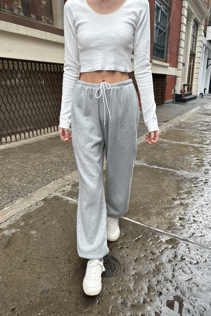 Brandy Melville Rosa Bağlama Eşofman Altı Açık Gri