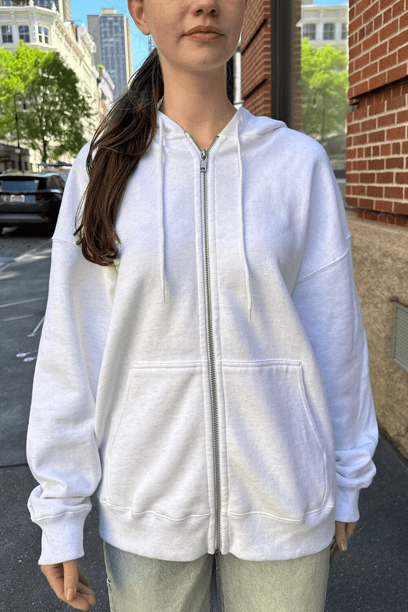 Brandy Melville Christy Hoodie Heather Putih